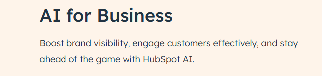 hubspot ai for businesses