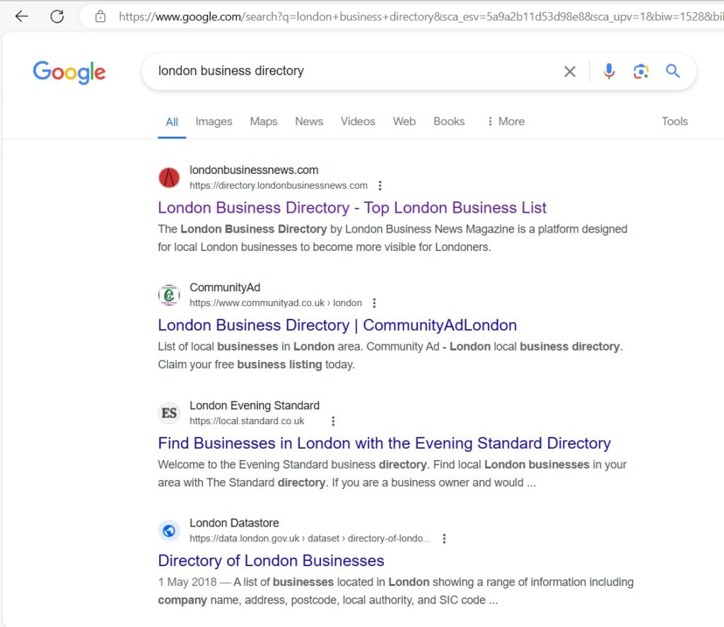 London-Business-Directory-rank-on-top-on-Google-search